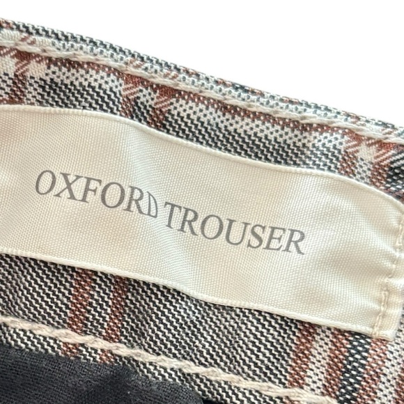 Cotton On Oxford Trouser Plaid Pleated Straight Fit Tapered Ankle Waist Size 32 - Picture 5 of 12